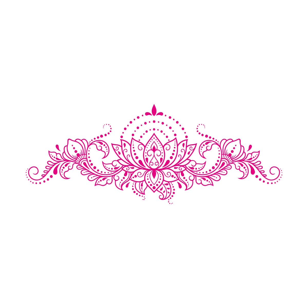 Lotus Flower Ornament Buddhism Yoga Mehendi Fine Carving Stickers 47.3x118.2cm Art Decoration Extra Large Rosered โ image 1