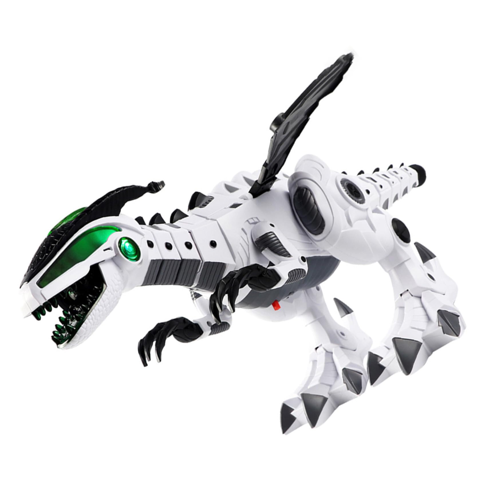 IMIKEYA Juguete de Dinosaurio Mecánico Eléctrico Blanco Función de Spray de Niebla y Resistencia a Golpes para Niños y Decoración Creativa