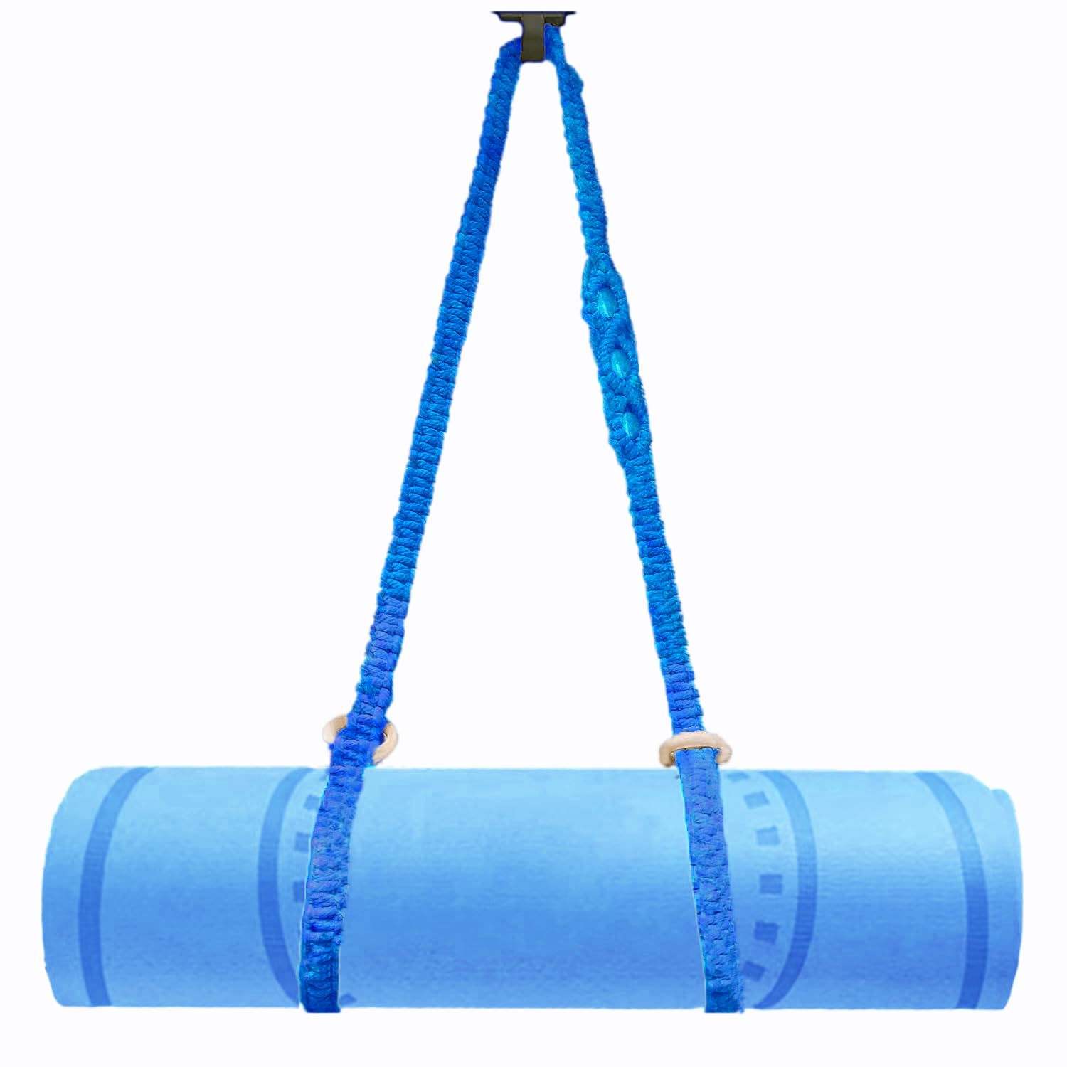 Kiido - Correa de transporte para esterilla de yoga de macramé (alfombrilla no incluida), correa multiusos tejida a mano