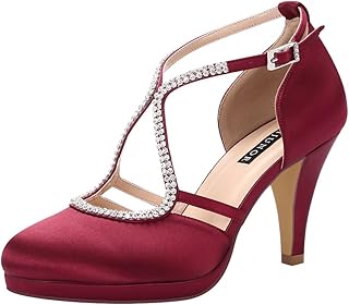 wide width burgundy heels