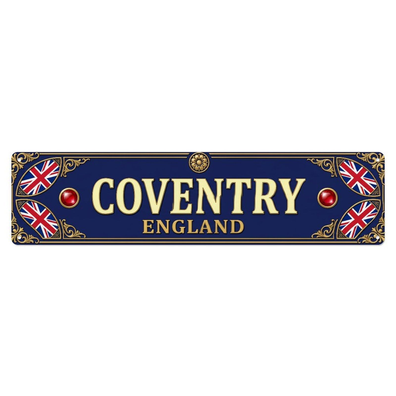 Metal Tin Sign Coventry England Vintage