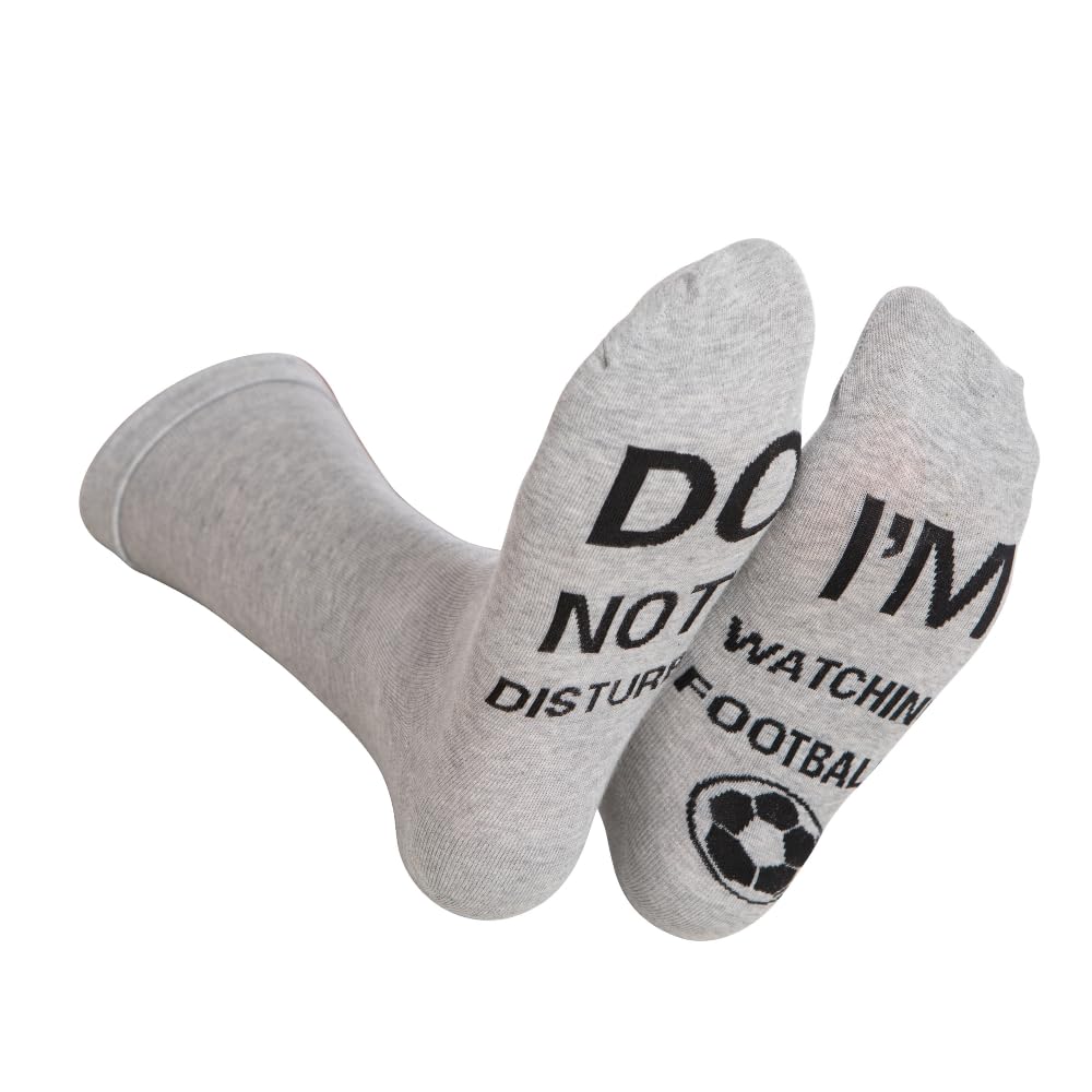 Rude Slogans Co DO NOT DISTURB,I'M WATCHING FOOTBALL Socks, Letter Print Slipper Socks, Novelty Funny Sayings Cotton Socks Gifts for Football Fans