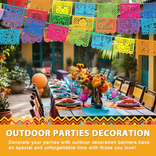 Image of 6 Pack Mexican Papel Picado Banner Fiesta Party Banner Wedding Fiesta Party Dia De Los Muertos Cinco De Mayo Mexico Decoration,Papel Picado Mexicano para Decor