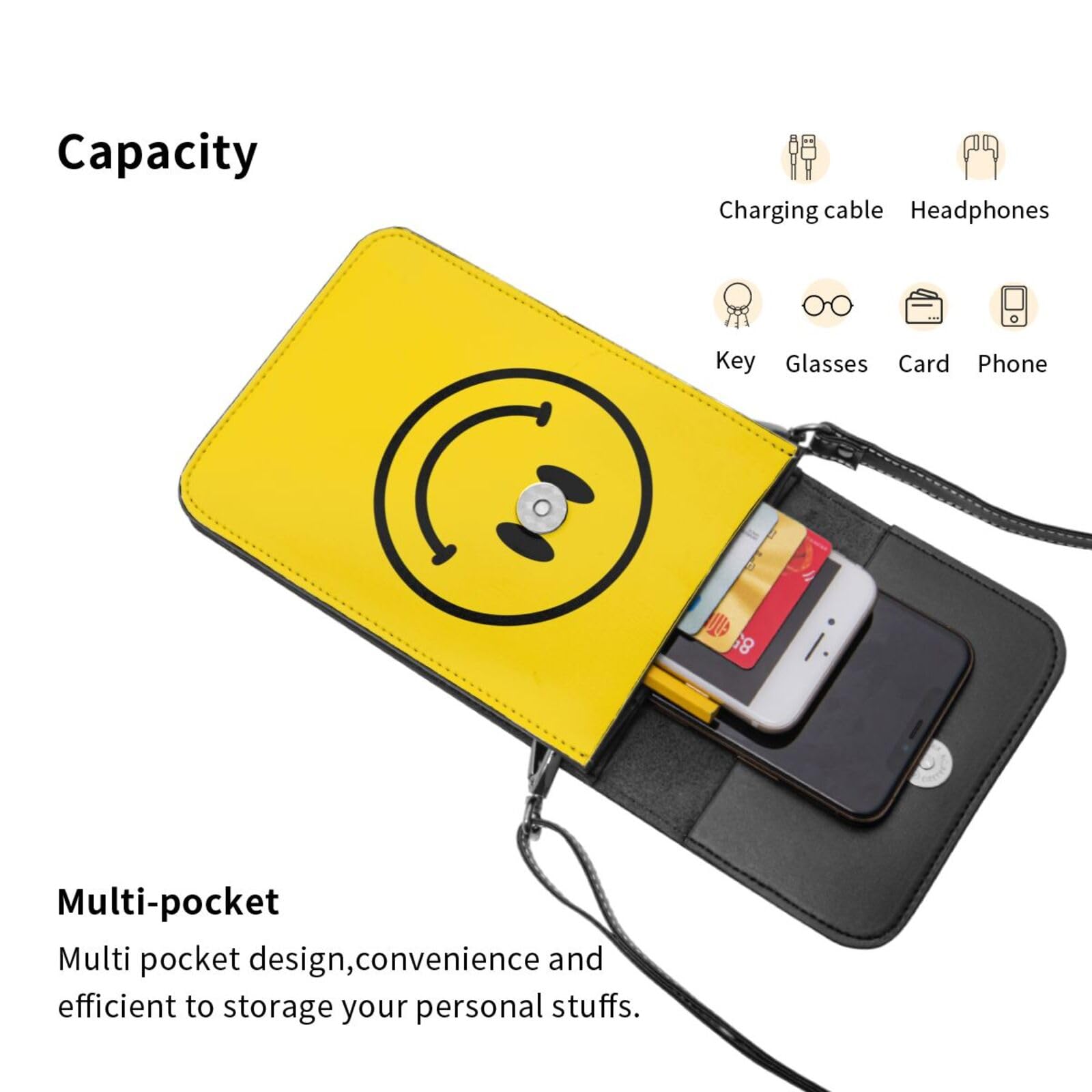 王一博 クリームグルー斜め掛け スマホアクセ携帯ショルダー　7点セット❣️確認用❣️ Amazon.co.jp: カラフル ニコちゃんマーク スマホポーチス 斜めがけ 縦