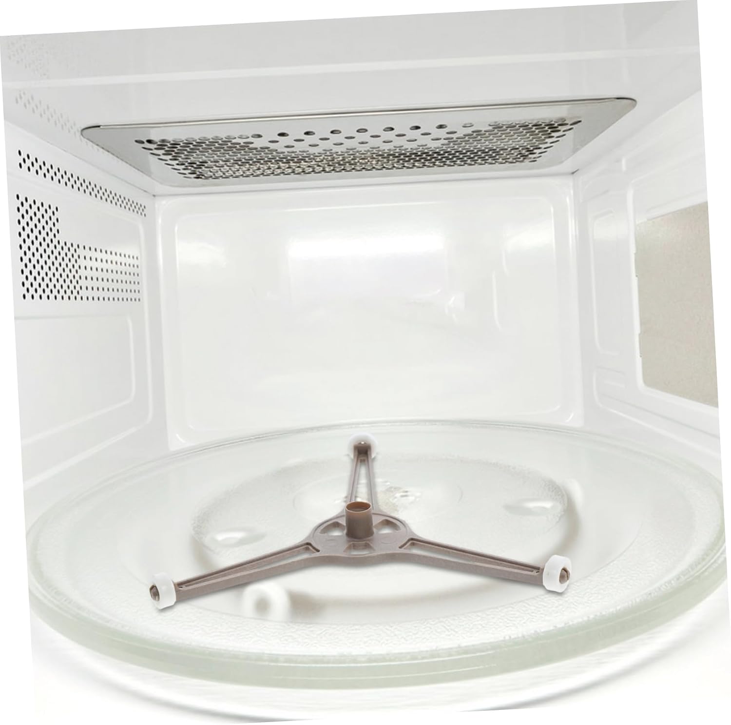 Microwave Turntable Ring with Rollers, Plastic Support for Glass Plate
