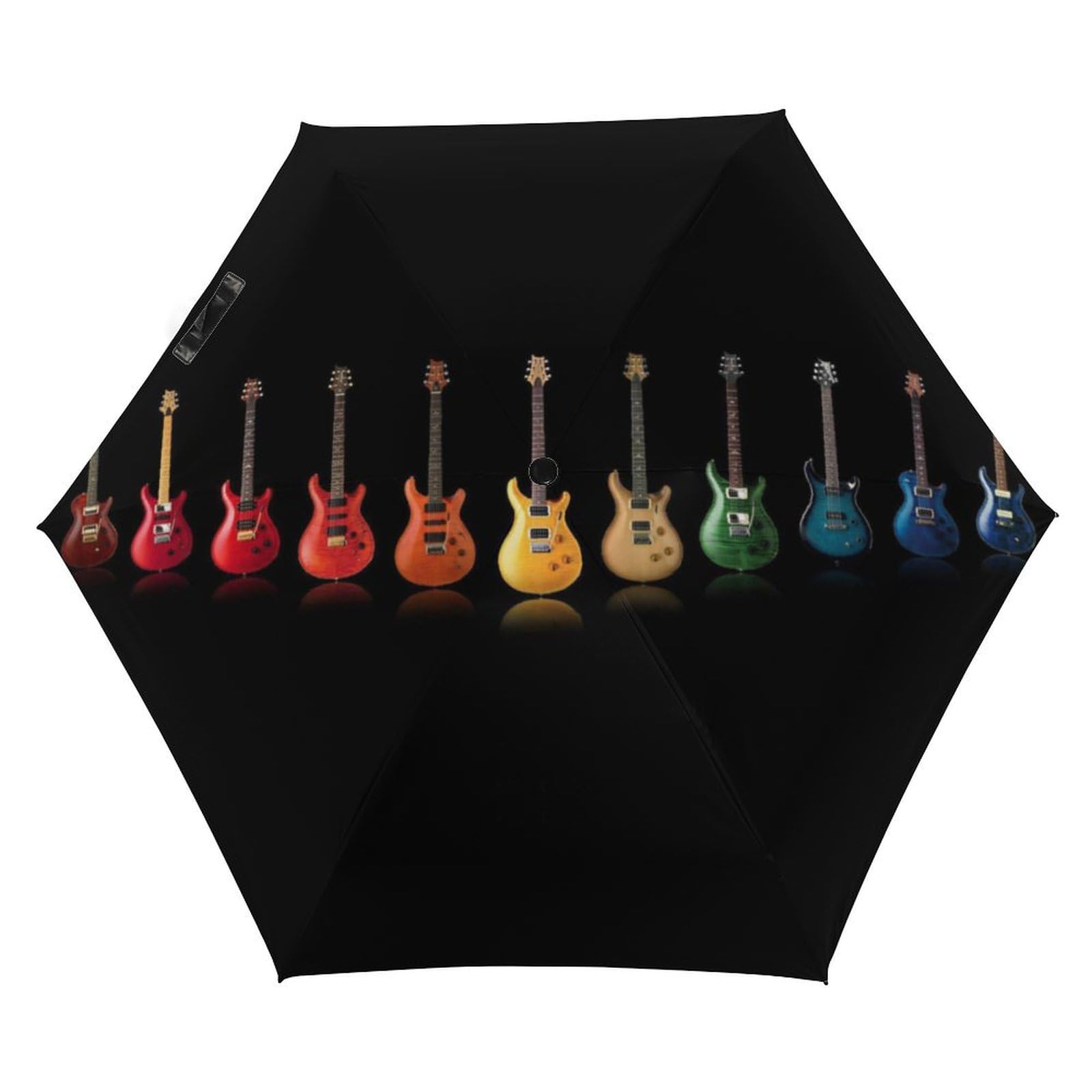 Dgsxynth Folding Umbrella, Guitar Colorful Music Umbrella,5 Fold Travel Umbrella for Windproof, Rainproof