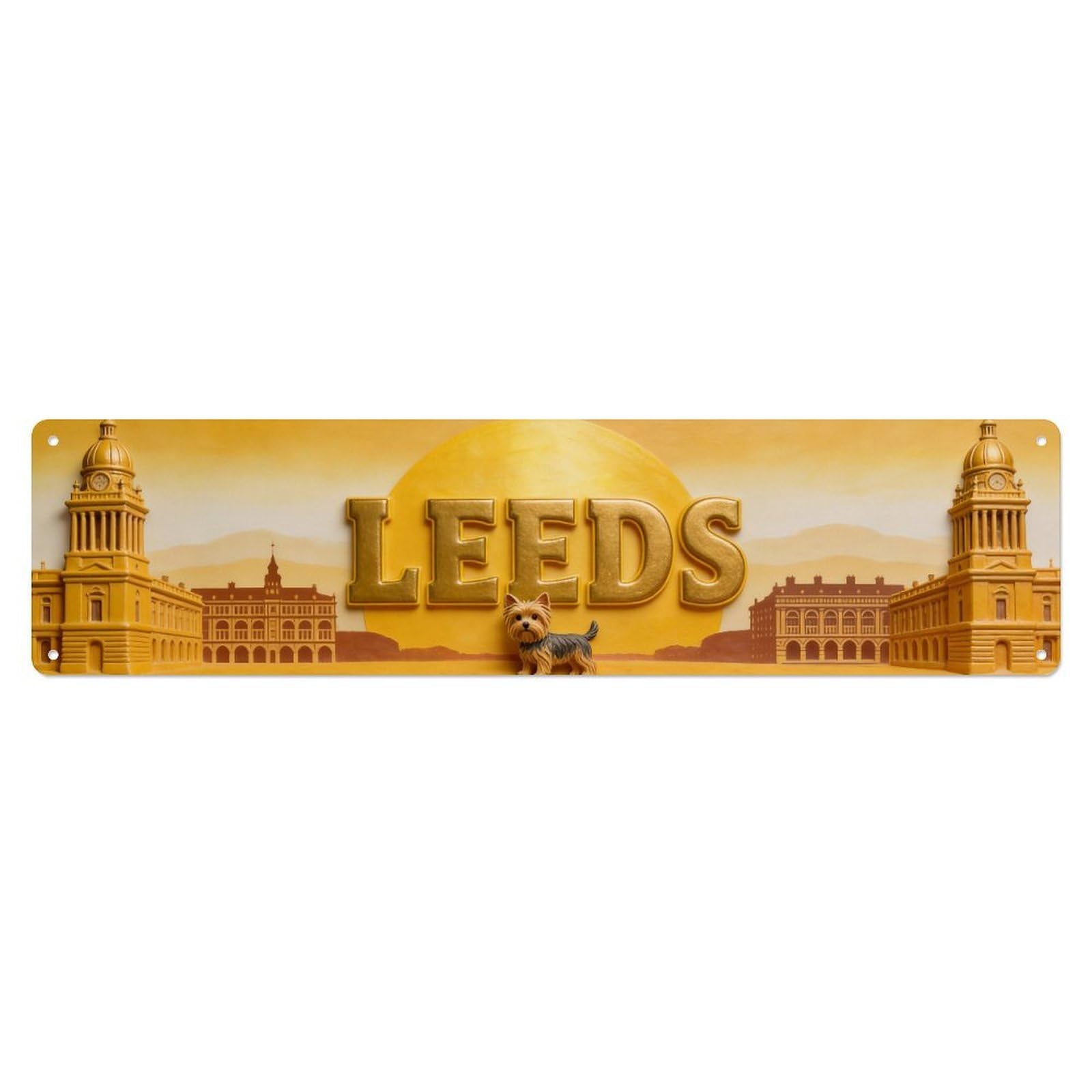 Metal Tin Sign Leeds England Vintage