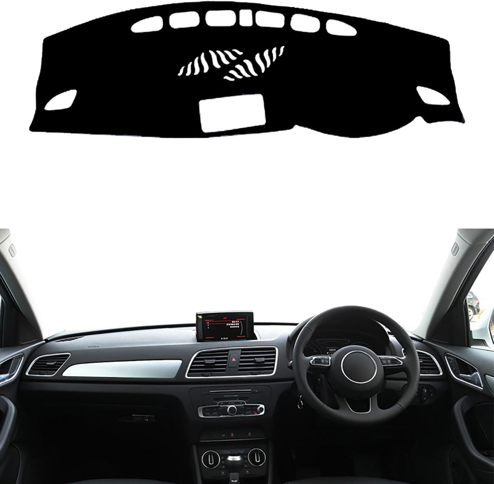 Car Dashboard Cover Pad Avoid Light Mat Instrument Panel Anti-UV Carpet, Compatible with Audi Q3 8U 2012-2018,RHD