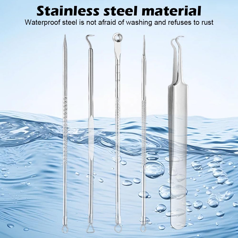 10 PCS Blackhead Remover Tool Set,Curved Tweezer & Pimple Popper Kit for Effective Blackhead and Spot Removal - Image 4