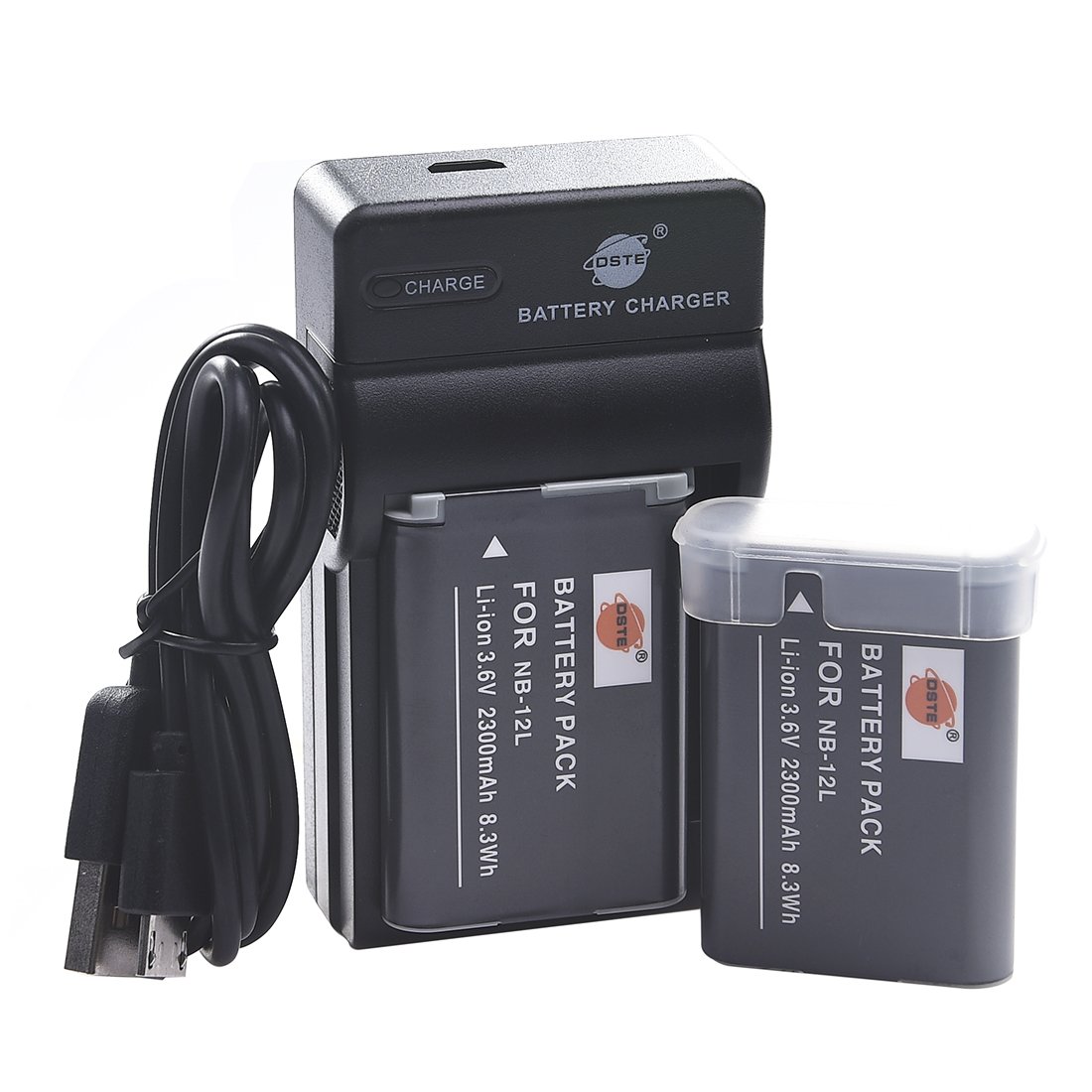 DSTE NB-12L Li-ION Batterie (2-Pack) et Chargeur USB Costume Compatible pour Canon LEGRIA Mini X PowerShot N100 PowerShot G1 X Mark II
