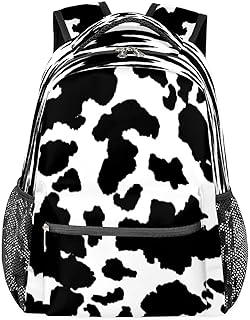 Mochilas de viagem para laptop para mulheres homens com estampa de vaca resistente à água mochilas escolares leves para adolescentes meninas/meninos, mochila casual para viajar, acampar, caminhar, Multicor, Medium, Mochilas Daypack