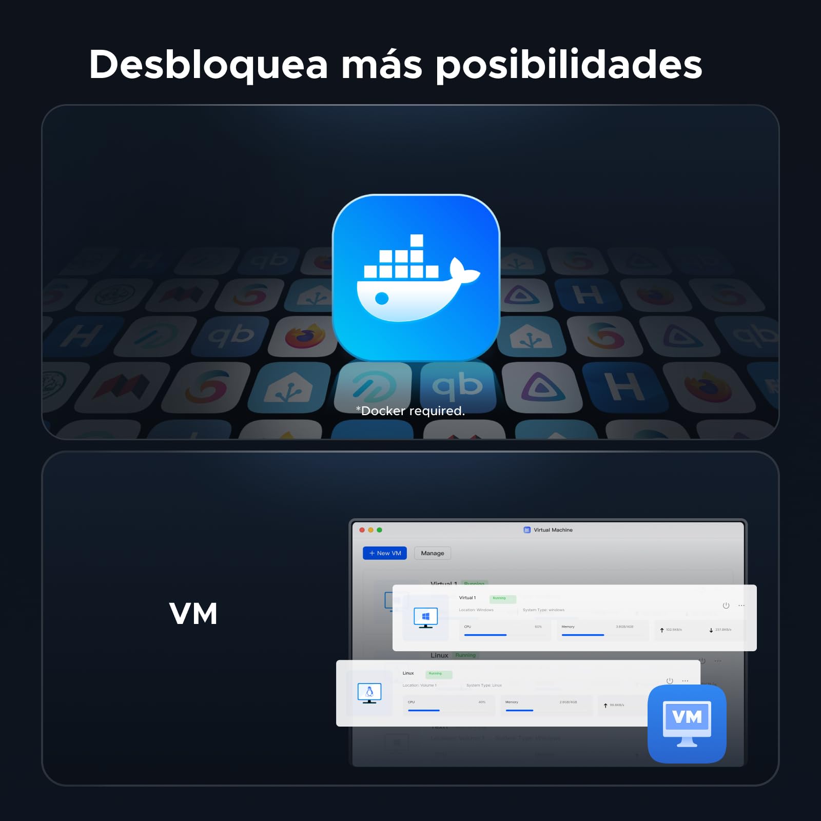 UGREEN NASync DXP4800 Pro NAS de Escritorio 4 bahías, CPU Intel i3-1315U (6 núcleos), 8GB DDR5 (hasta 96GB), 128G SSD, 1x10GbE, 1x2,5GbE, 2 Ranuras M.2 NVMe, HDMI 4K (sin Discos)