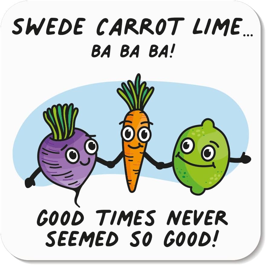 Huxters Swede Carrot Lime Funny Birthday Coaster for Friend gifts from women Friendship