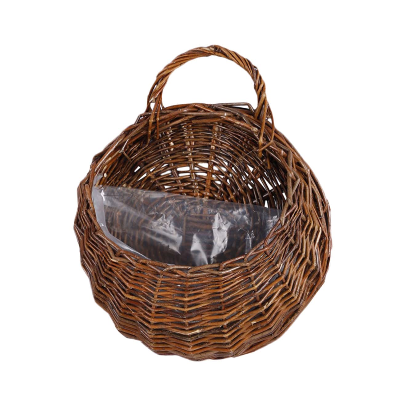 Panier mural suspendu en fibres tressées couleur café style rustique