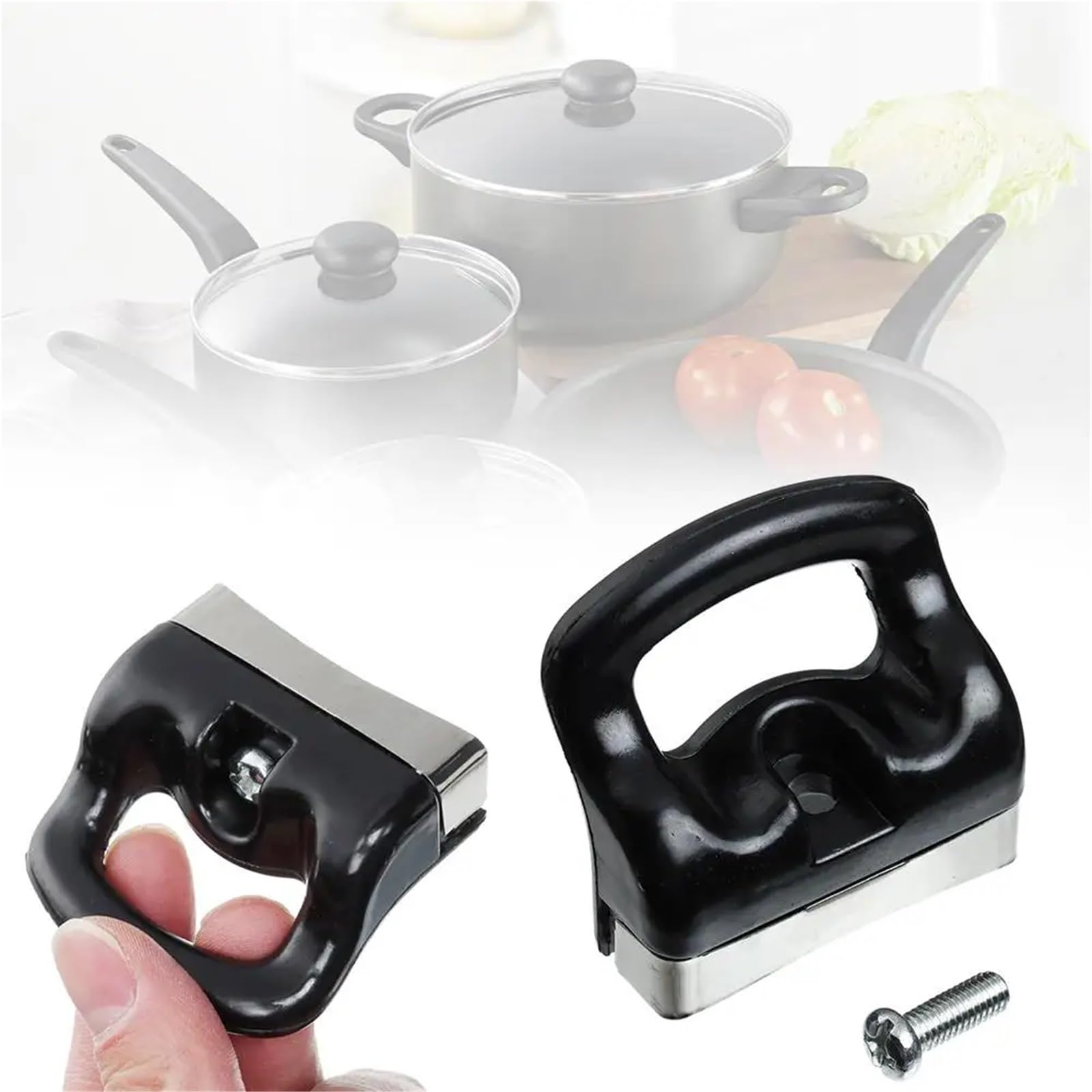 Ersatz-Topfgriffe mit Schrauben für Küchen-Dampfgarer, Kochgeschirr, Soßentopf, Pfanne, kurze Seite, Topfgriffe, Schnellkochtopf-Ohr, 40 Stück