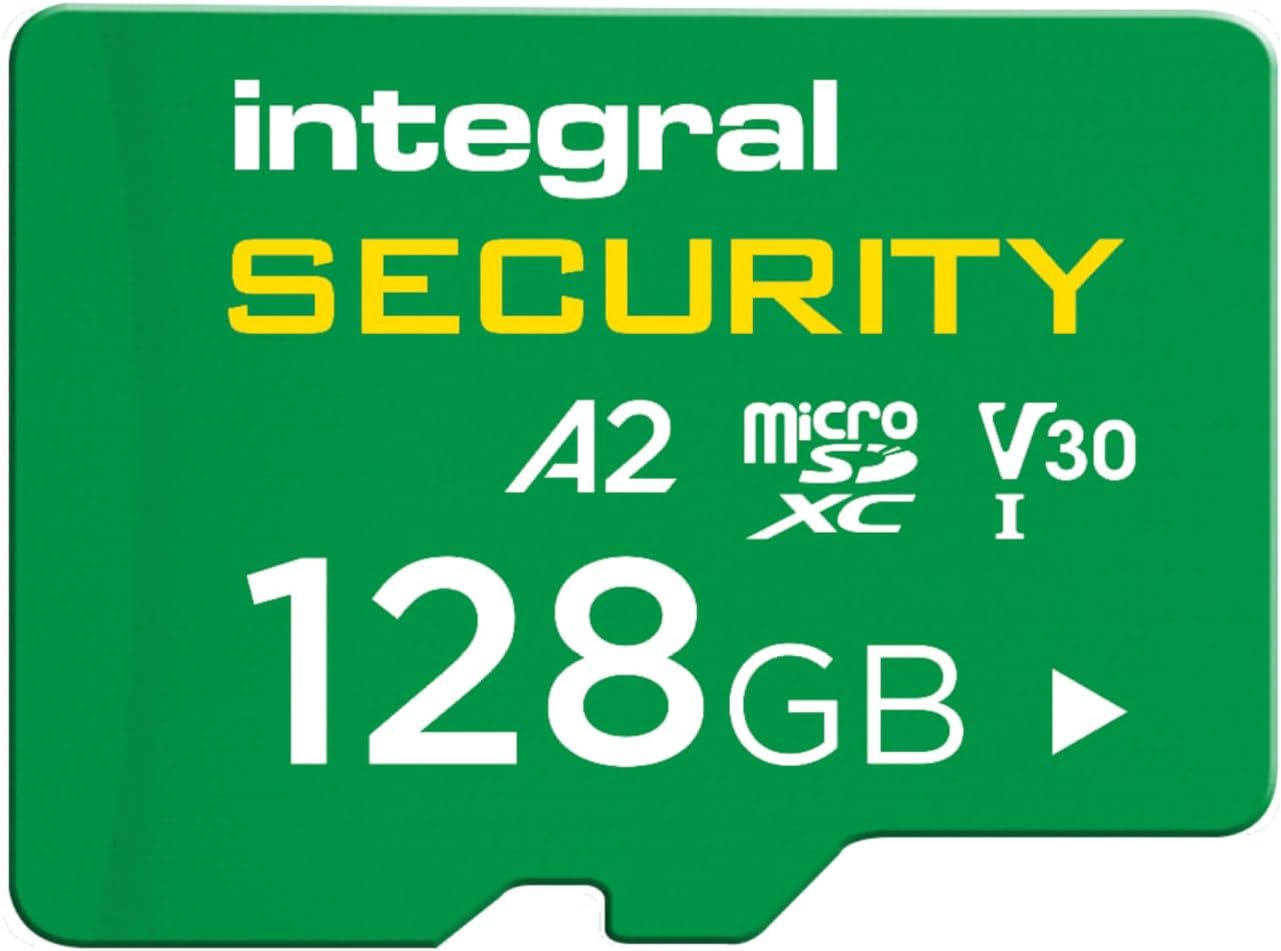 Integral 128GB High Endurance microSDXC Card, UHS-I V30 U3 A2 CL10, for CCTV, Dash Cams, Home Security, Baby monitors & Body cams, Up to 24 Hours Overwrite and 24,000 Hours Continuous Recording