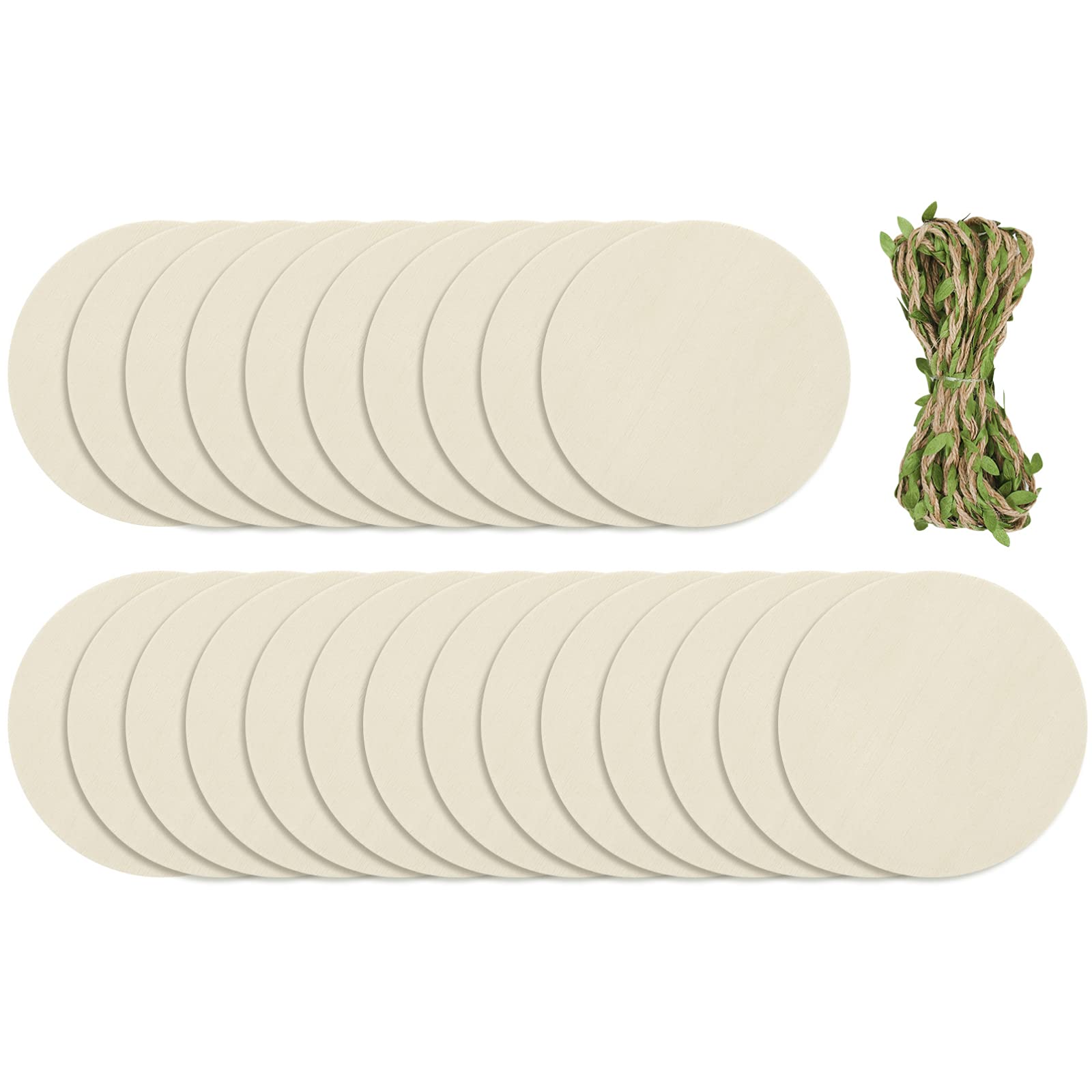 Photo 1 of (2 -PK) Unfinished Wood Circle for Crafts, 4 Inch Thick Blank Wood Rounds