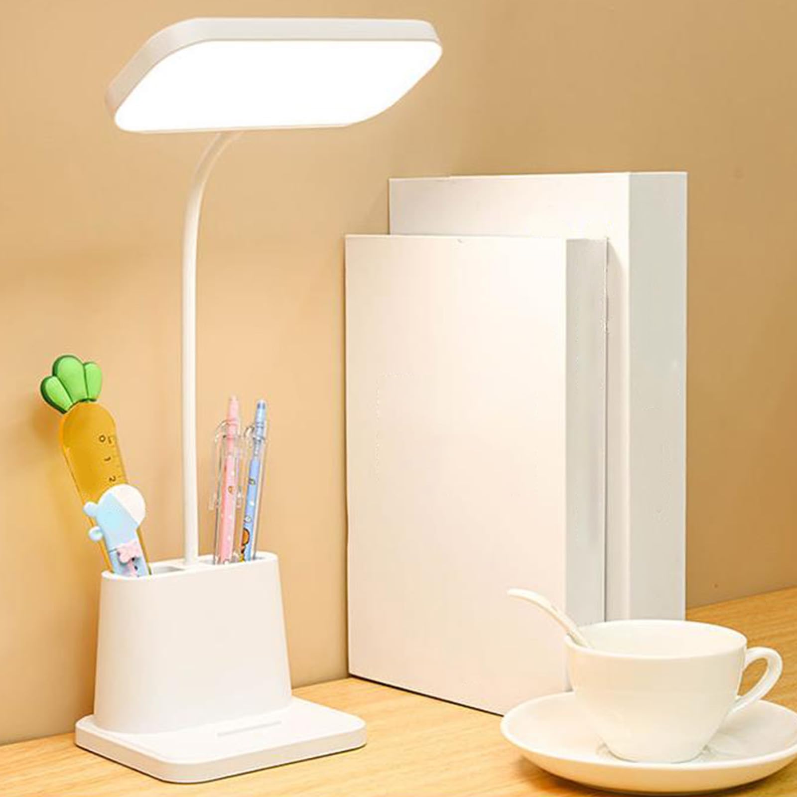 Desk Lamp Foldable Reading Lamp With Pen Holder 3 Grade Light Adjustment Led Table Lamp Plug-In Night Light