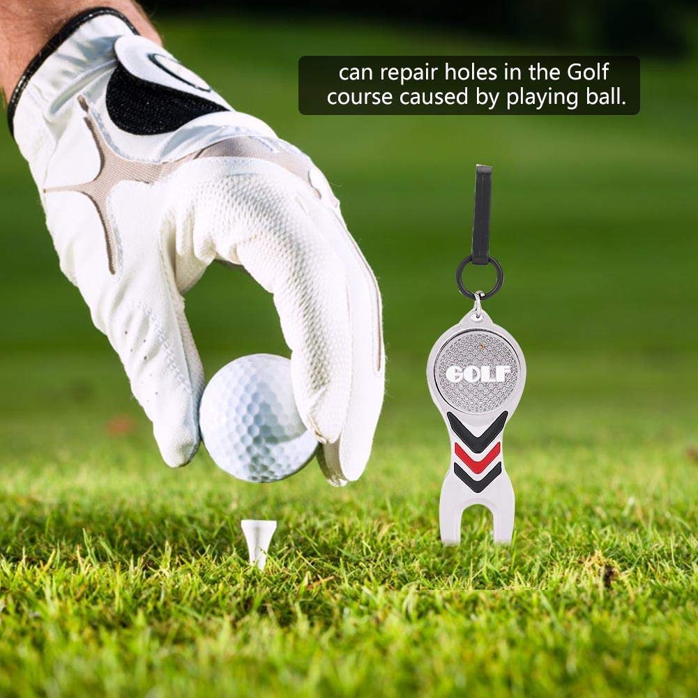 VGEBY Divot Tool, Riparazione Veloce Pitch Mark, Pitch Fork per Golfisti, Strumento Portatile per Campo da Golf, for Giocatori Amatoriali e Professionisti