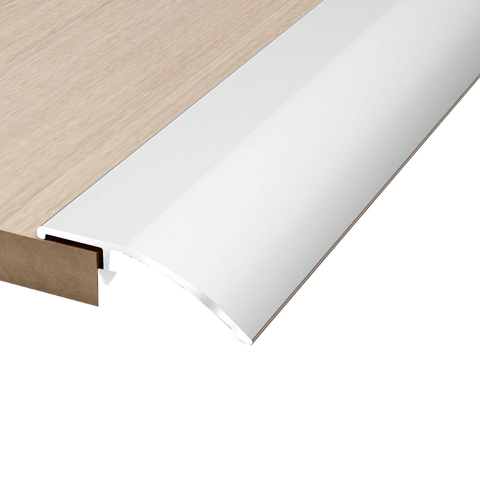Türschwellenrampe aus Aluminium, 120 cm/150 cm lang, Übergangsprofile für Höhenunterschiede von 8–12 mm, Übergangsleiste für Laminat, Teppich und Fliesen(Silber,4.5x120cm)