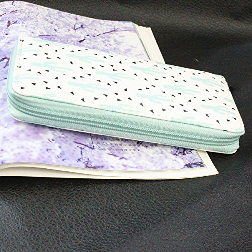 Timlee Cute Cactus Wallets For Girls Women Zipper Wallet Long Unicorn Wallets Long Purse Girls Christmas Gift(Cactus A)4