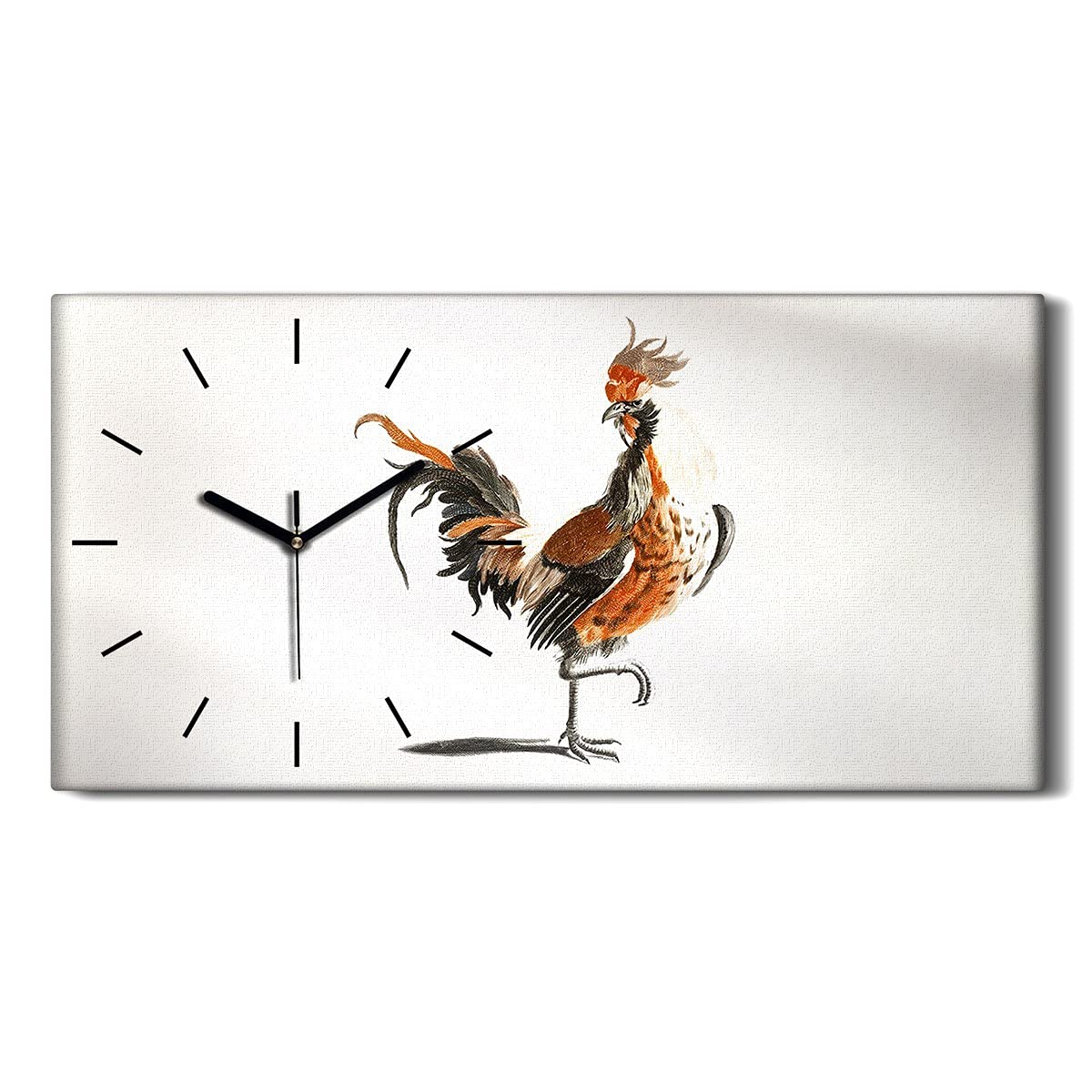 Horloge sur toile moderne salon et chambre motif oiseau déco murale zen sans bruit 60x30cm