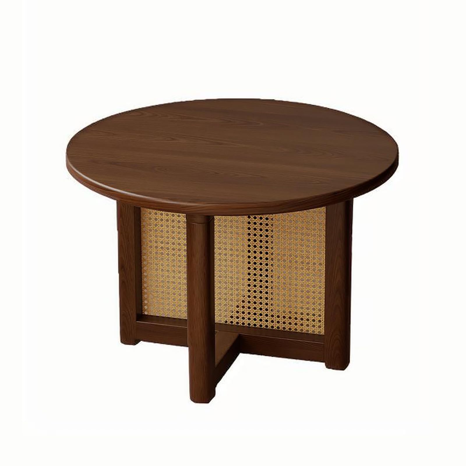 Table basse ronde stable pieds en X pour optimiser un petit salon 61cm