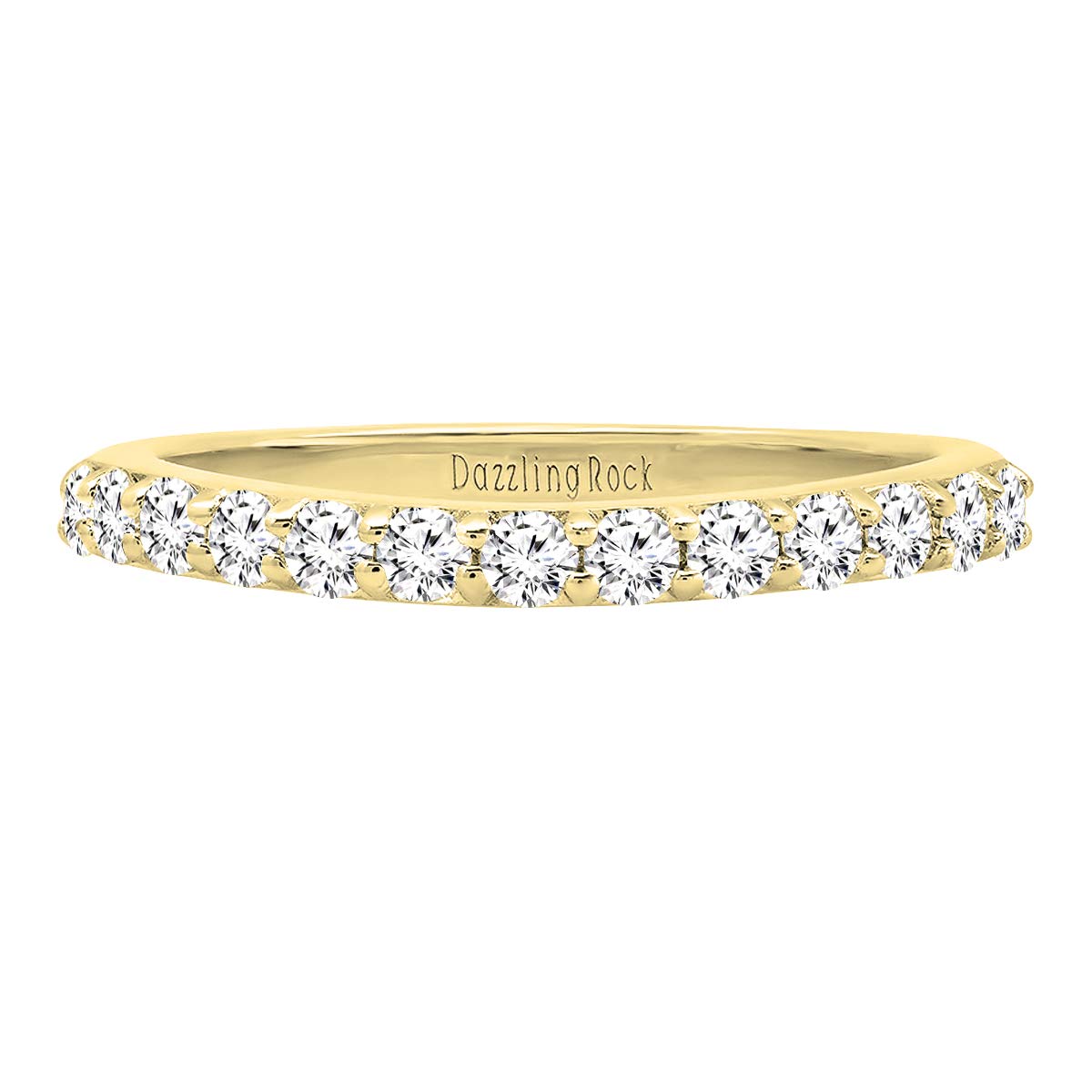 DazzlingRock Collection 14 quilates oro amarillo redonda White Zafiro blanco