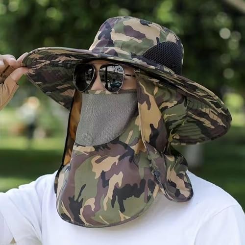 Chapéu de sol para homem protetor solar amovível chapéu de pesca para caminhadas chapéu de sol UV pa