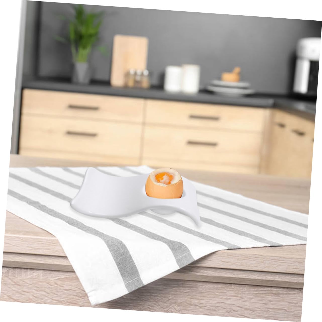 6 Coquetiers en Céramique Blancs Petit-déjeuner, Supports à Œufs Légers et Pratiques, Ensemble de 6 Pièces, Design Moderne et Élégant