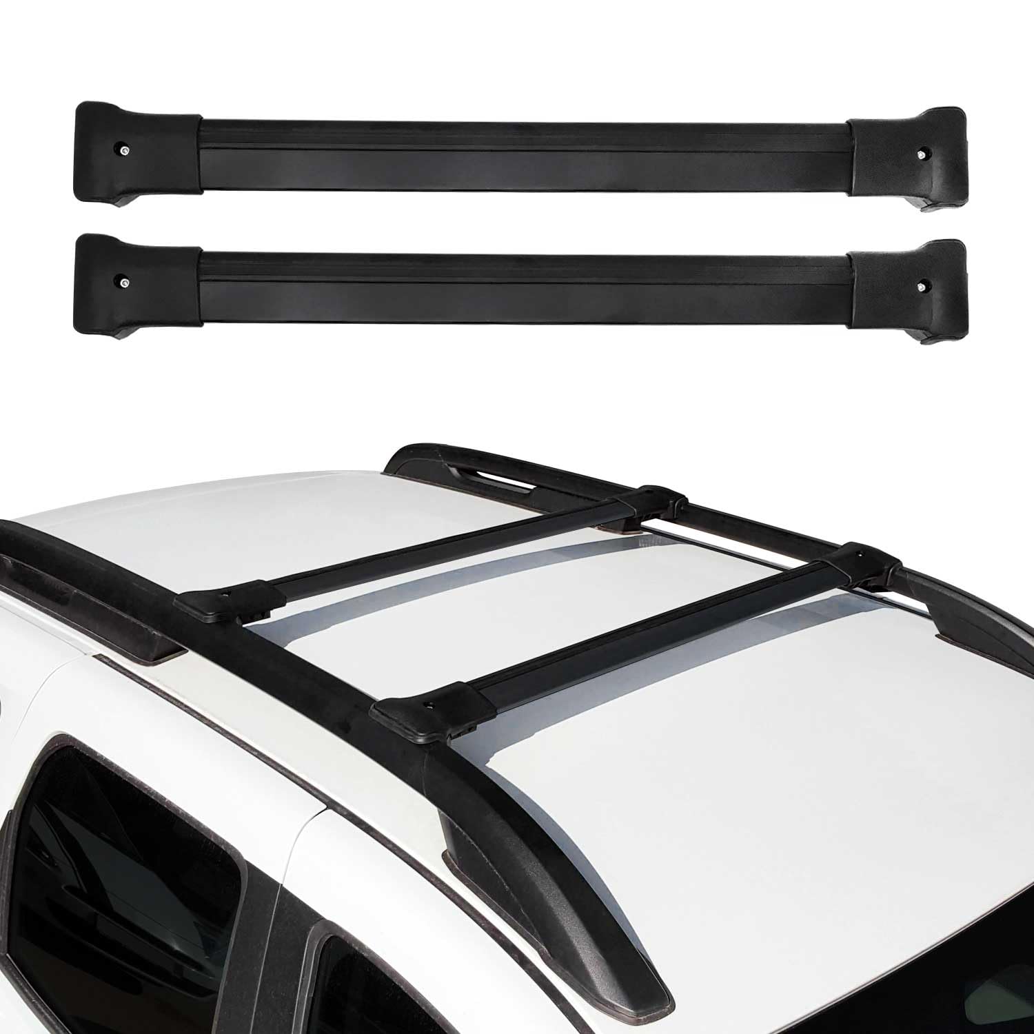 OMAC Barras de Techo Transversales de Aluminio para Dacia Duster mk1 2010-2013 Pre-FL – TÜV/DIN 75302