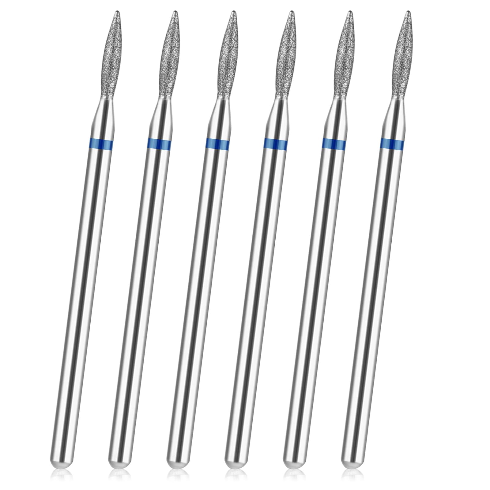 YUXIANLB Juego De 6 Brocas Para Cutícula Con Forma De Llama Con Estuche Herramientas De Manicura Profesionales De 3/32 Pulgadas Puntas De Carburo De Uñas Limpias Para Uñas Para Salón En Casa
