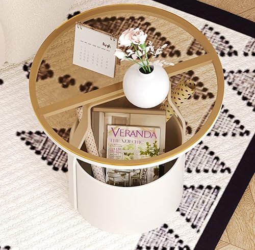 ZCMEB - Mesa auxiliar para sofá mesa esquinera de almacenamiento con losa de roca mesita de noche mesa de centro pequeña color verde azulado tamaño