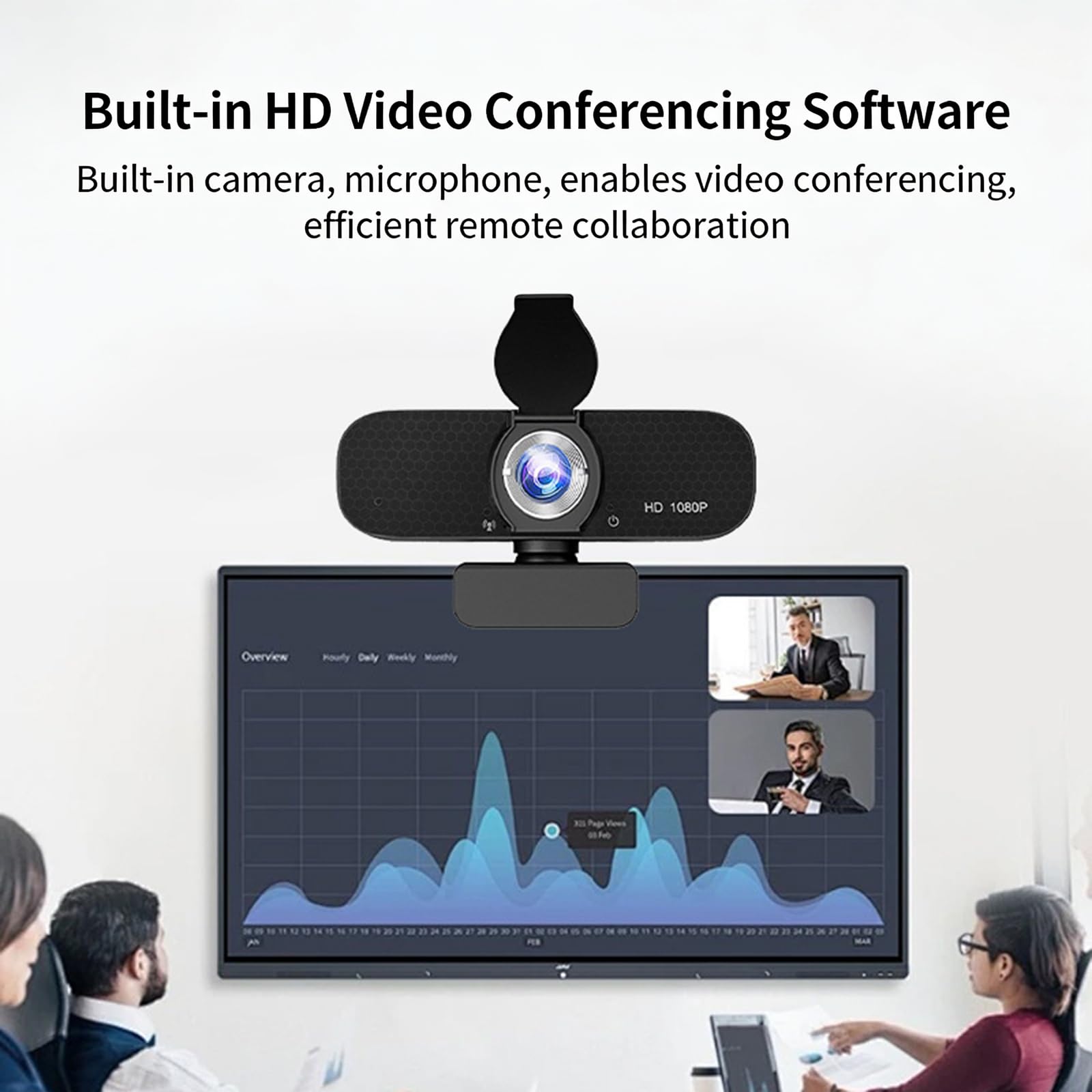 Webcam USB intégrée avec microphones antibruit et trépied réglable pour vidéo R haute définition 1080p 2K 4K