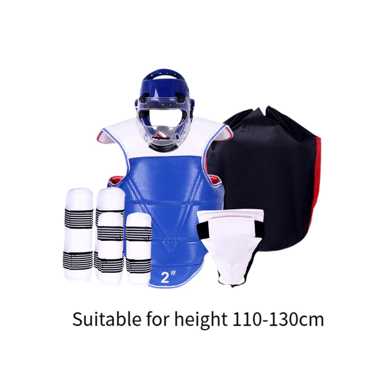 Conjunto Completo de Equipo de Protección para Sparring de Kárate: Casco para Artes Marciales, Protector de Pecho con Ventilación Ajustable.