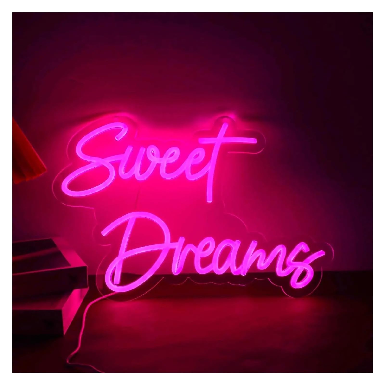 XENITE Hanging Art Neon Signs Sweet Dream Neon Signs USB Dimmable LED Lights for Bedroom Gaming Room Playroom Decoration 38x24.45cm