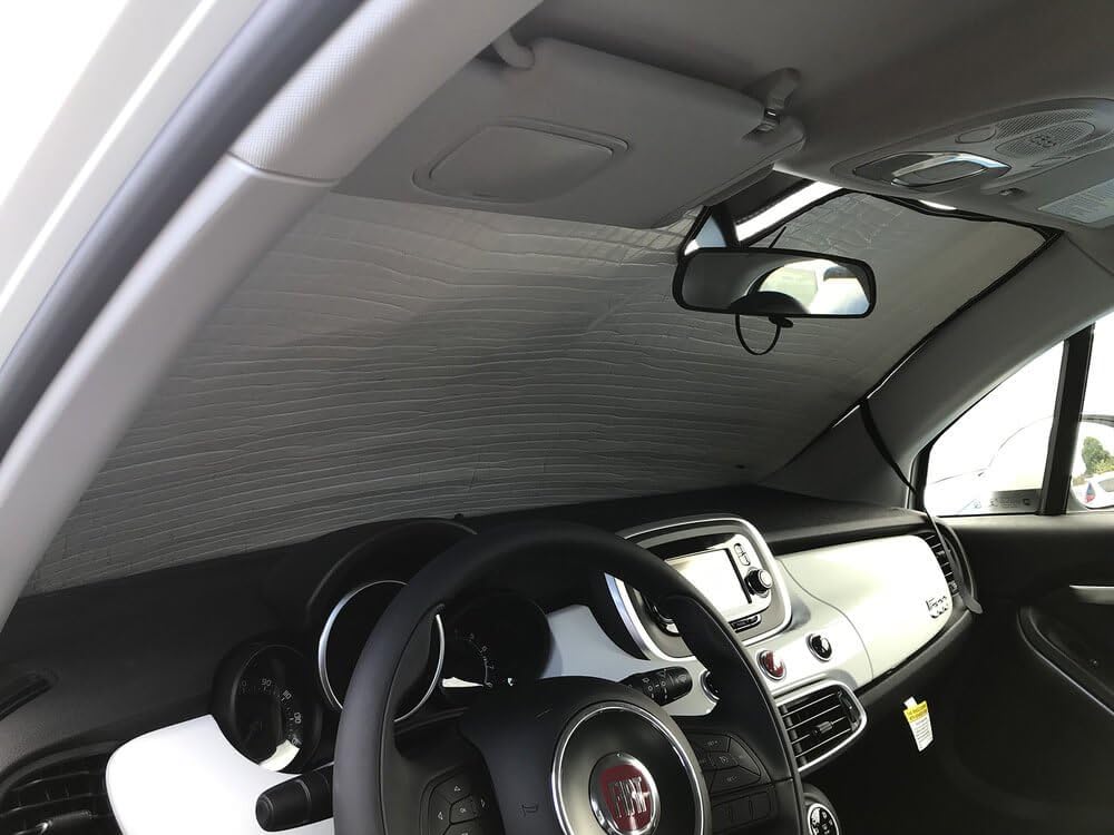 HeatShield, The Original Windshield Sun Shade, Custom-Fit for Fiat 500X Hatchback (5D) 2016, 2017, 2018, 2019, 2020, 2021, 2022, 2023 Silver Series