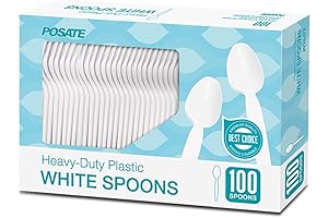 POSATE White Plastic Spoons: Sturdy Cutlery for Everyday Use