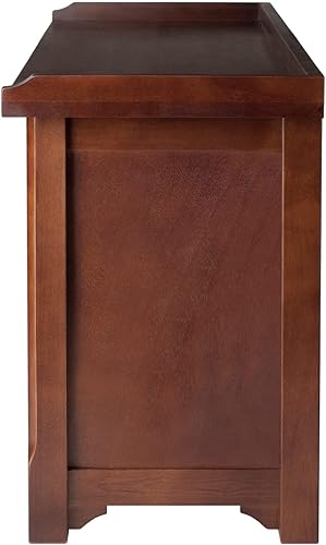 Miniatura 5 de Winsome Wood Milan - Banco de almacenamiento de 4 piezas con 3 cestas tejidas plegables, nogal