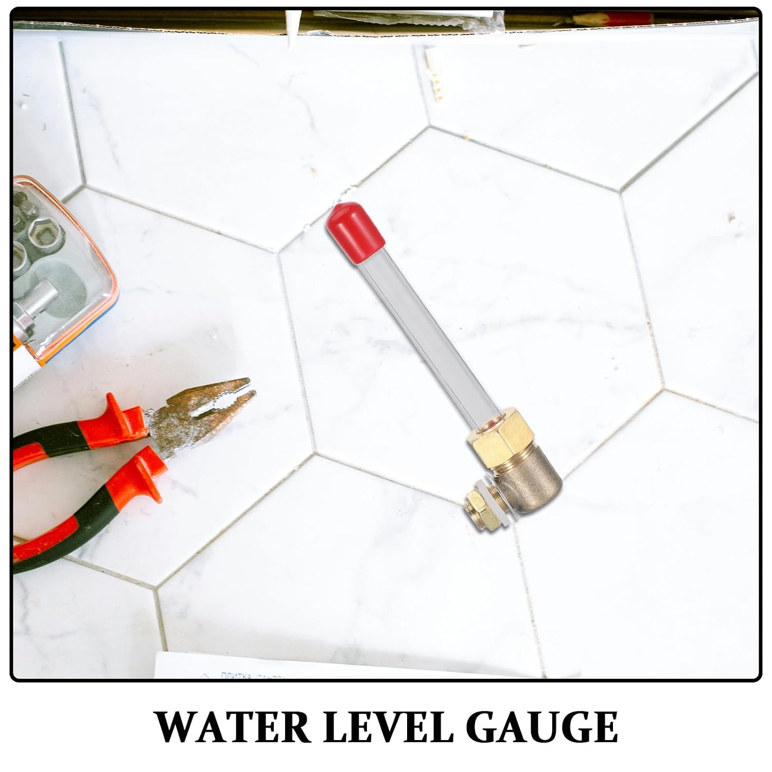 Tank Liquid Level Gauge - Water Level Meter for Buckets, RV Fresh Water Tanks, Fire Pools, 1/4'' Indicator Tube for Accurate Fluid Measurement