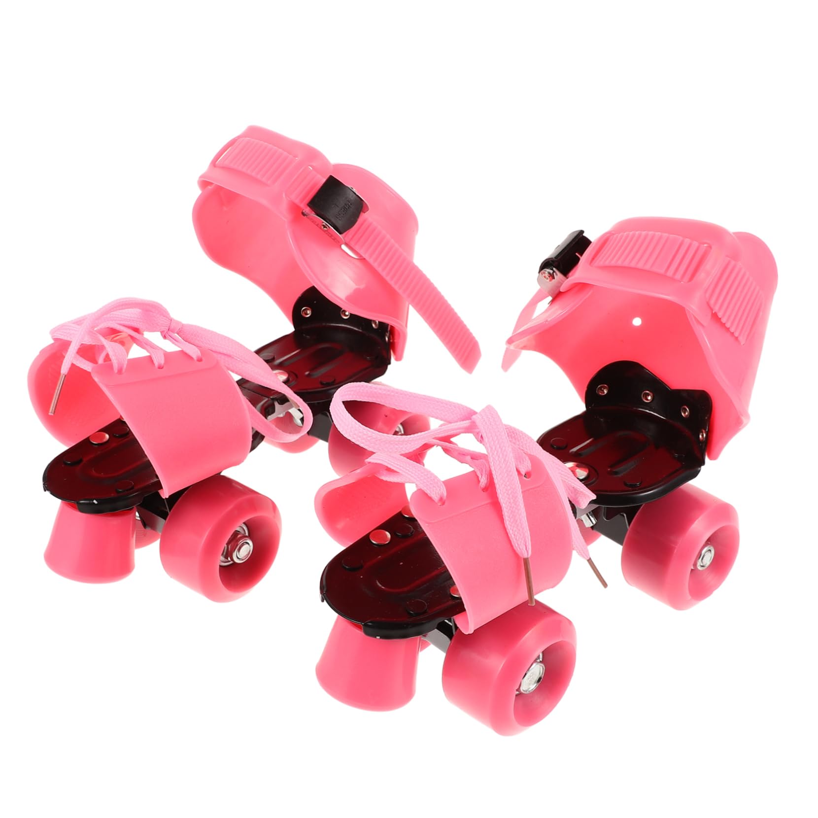 OHPHCALL Kids 4-Wheel Roller Skates Safety Boys Girls Adjustable Size Outdoor Fitness Skates