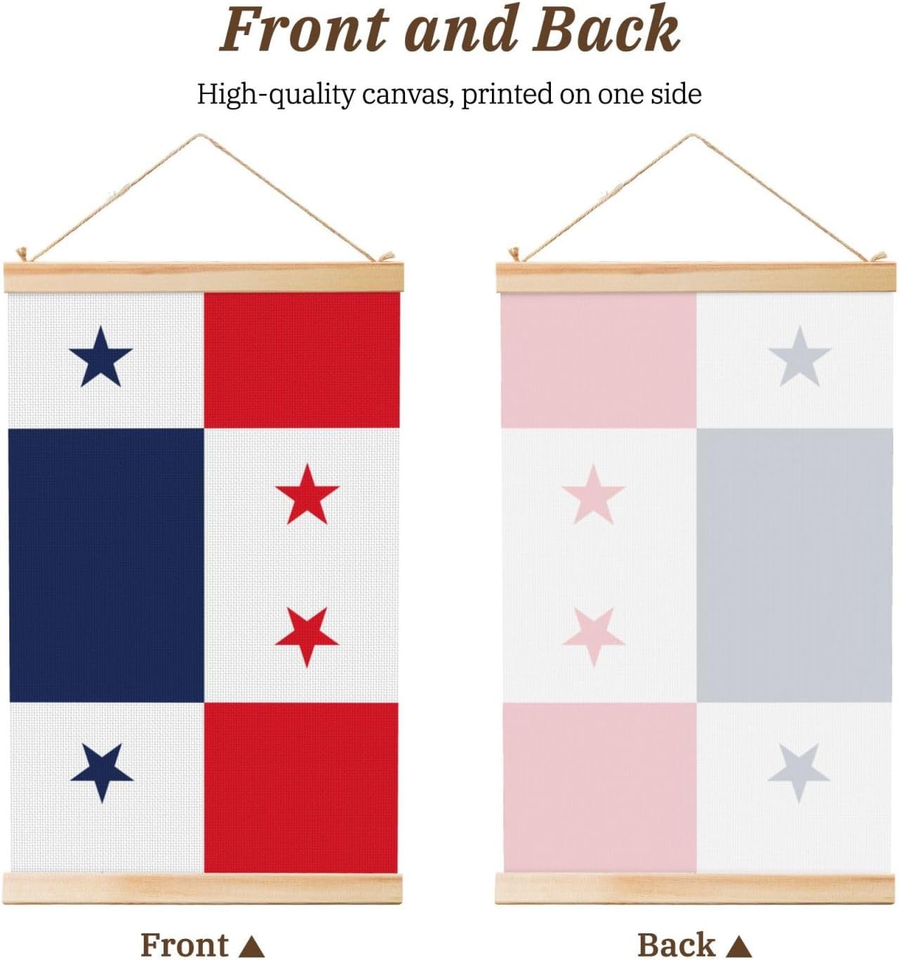 Flag Of Panama Print Poster Hanger,Hanging Poster, Poster Frame,Wood Poster Hanger, For Wall Hanging