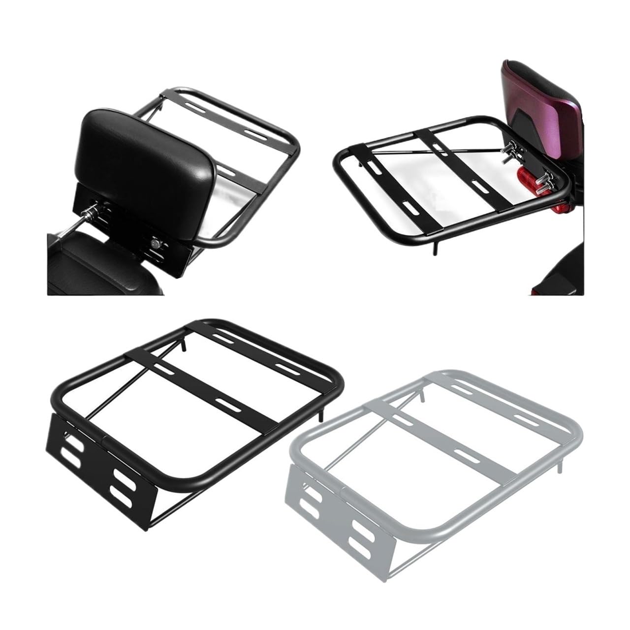 Porte-Bagages Porte-Bagages arrière de Moto, Support Robuste, d'extension, Cadre en Fer, Porte-Bagages