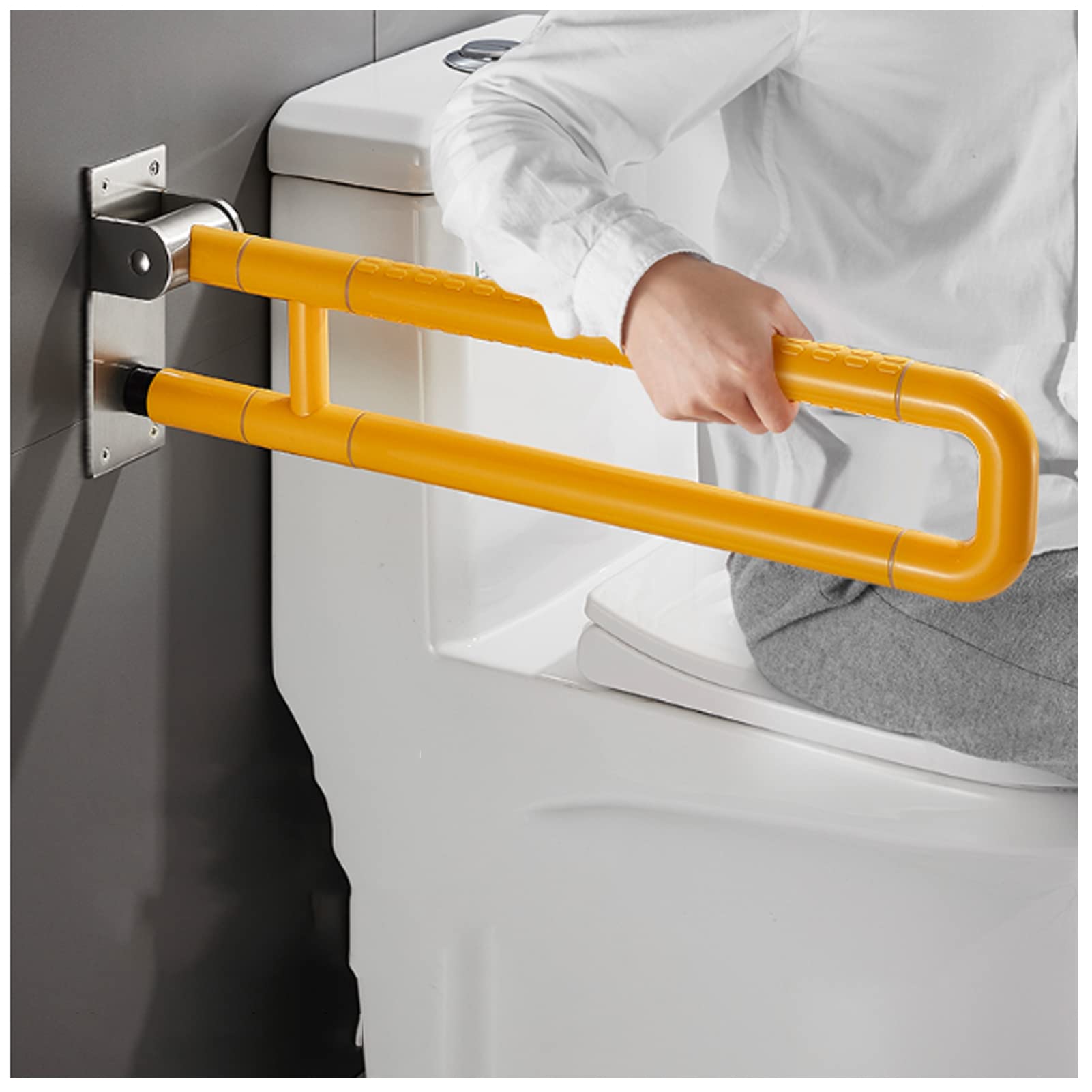 Corrimano, Barre di Sostegno ribaltabili per Bagno, corrimano di Sicurezza per Bagno, corrimano per Vasca da Bagno, Doccia, WC, Pieghevole a Forma di U, per casa, Hotel, disabili,