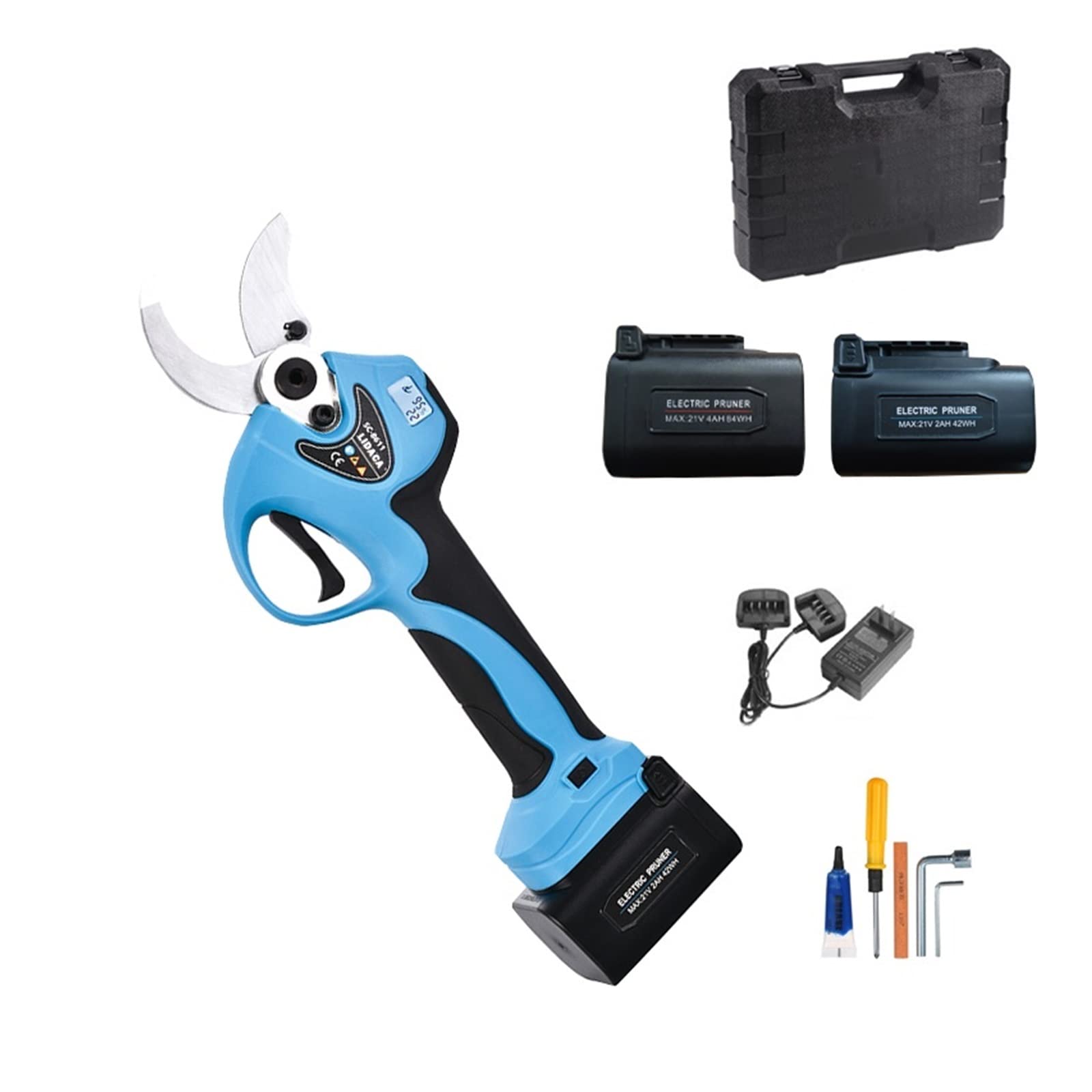 21V 40mm sécateur sans Fil Lithium-ION sécateur Ciseaux efficaces bonsaï électrique Branches d'arbres Outils de Jardin SC-8611/8611A(SC-8611A)