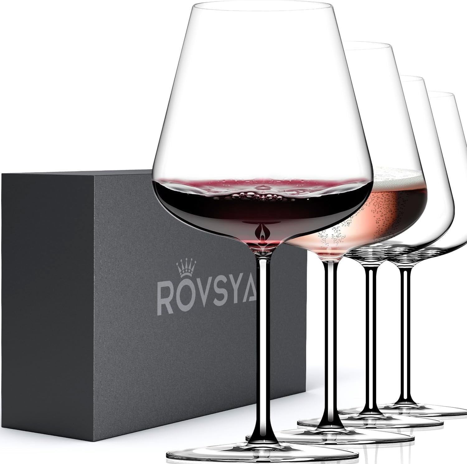 Red Wine Glasses Set of 4, 28 oz Large Wine Glasses, Hand Blown Crystal Clearer, Lighter for Tasting, Unique Gifts for Anniversary, Birthday, Wedding, Father's Day