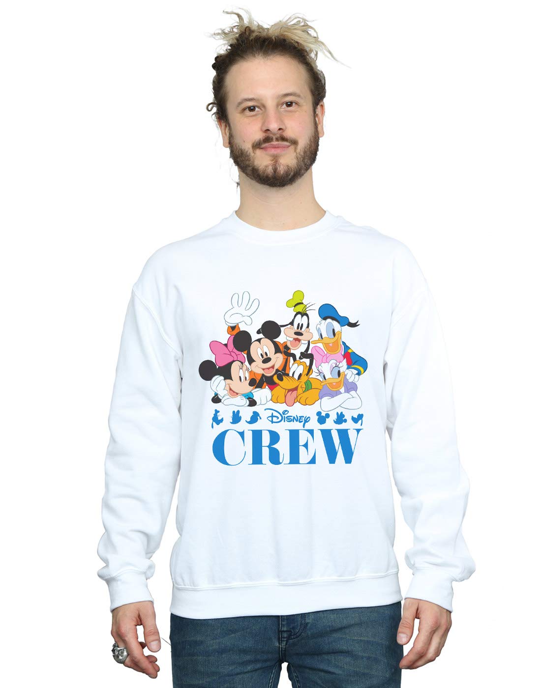 Absolute Cult Men's White Disney Mickey Mouse Disney Friends Sweatshirt Xxl