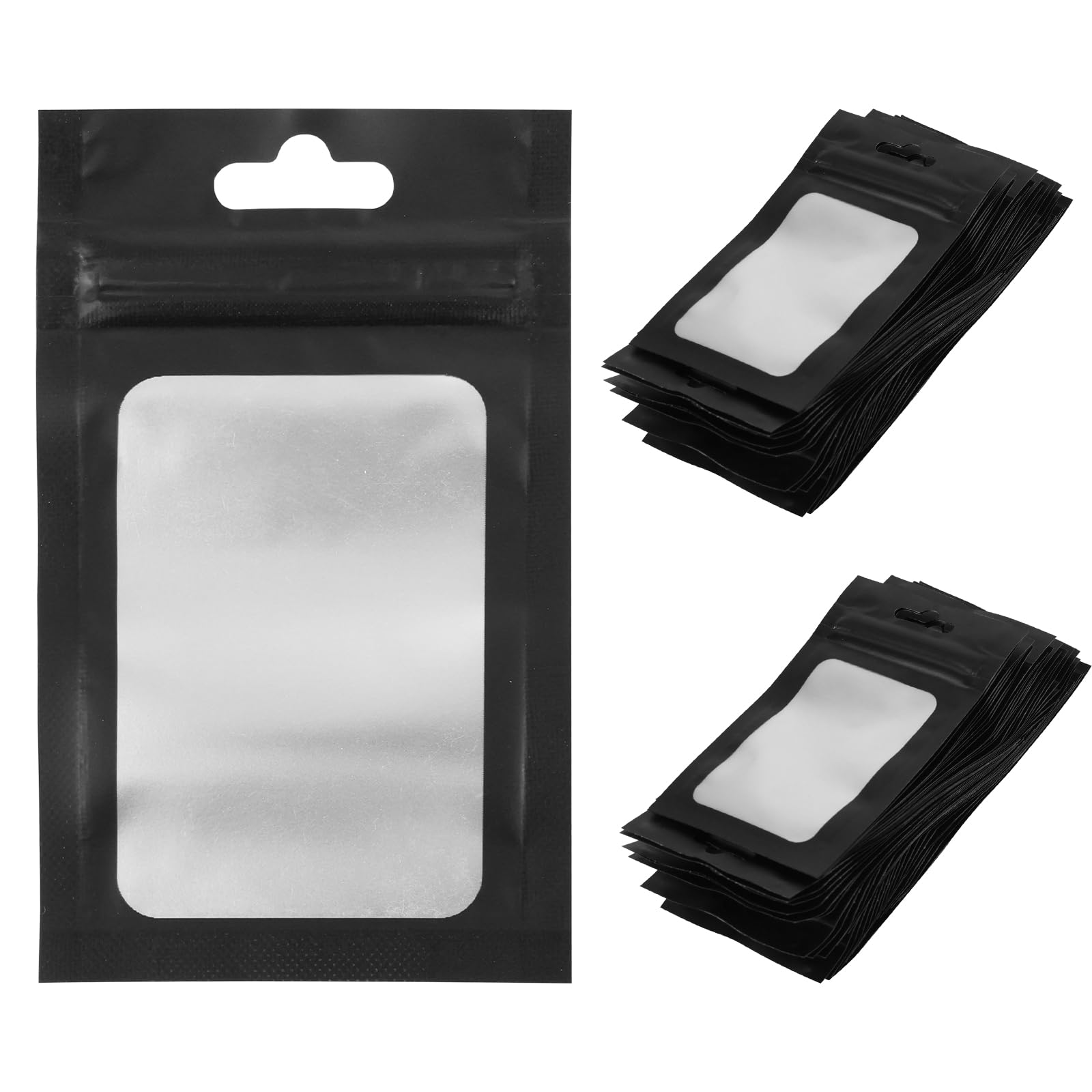 Fachoi Black Mylar Bags, 7X10 Cm Small Ziplock Foil Sealed Holographic Bag, Smell Proof Sweet Pouches, Resealable Sample Storage Grip Seal For Food Jewelry Sample F6-Lszfd