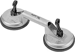 MTX Ventosa Dupla de Alumínio Profissional 80kg – Fixação a Vácuo para Transporte Seguro de Vidros, Espelhos, Azulejos e Chapas Metálicas