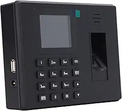 Máquina de Atendimento por Impressão Digital Com Reconhecimento de Impressão Digital 360° Relatórios Automáticos Relógio de Ponto para Escritórios Fábricas Hotéis Escolas (Plugue